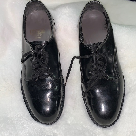 Black Safety Shoes Vintage Steel Toe - Picture 2 of 9